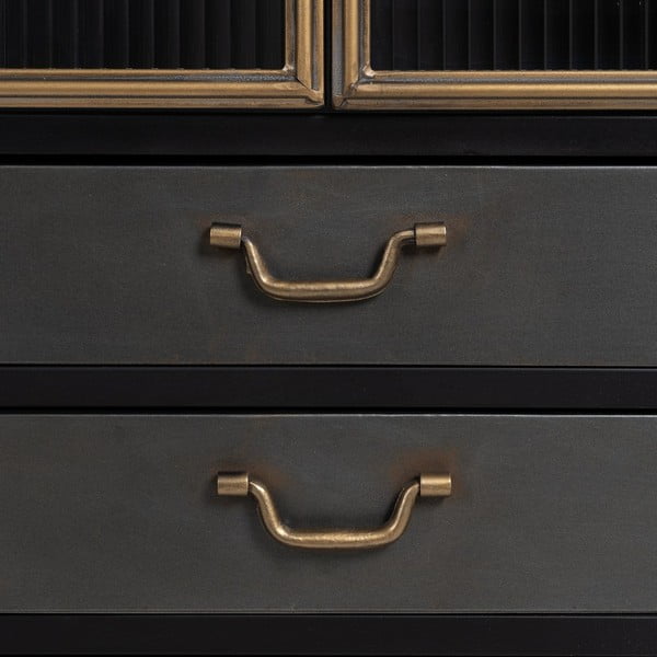 Czarna metalowa witryna 58x150 cm Brick – Ixia-image-4