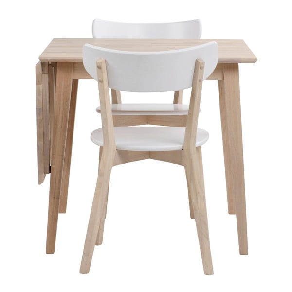 Lakierowany matowy stół z drewna dębowego z opuszczanym blatem Rowico Mimi, 80 x 80 cm-image-2