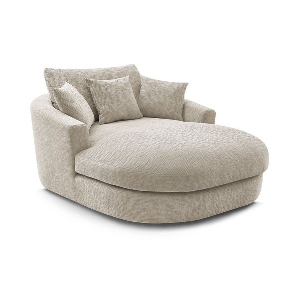 Beżowy fotel z tkaniny szenilowej Belem – Bobochic Paris