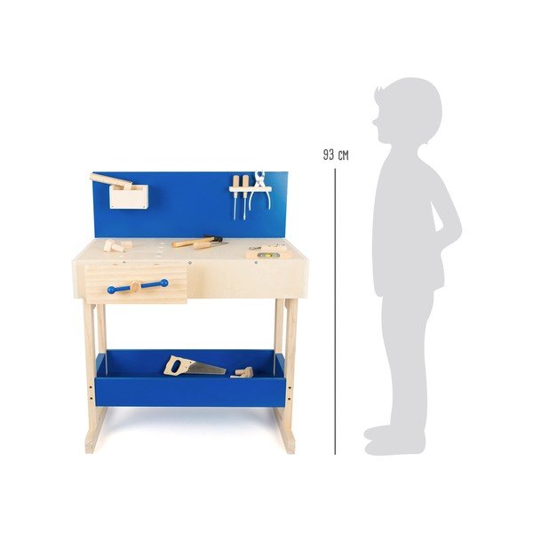 Zestaw dziecięcego drewnianego stołu dla majsterkowicza i narzędzi Legler Workbench-image-1