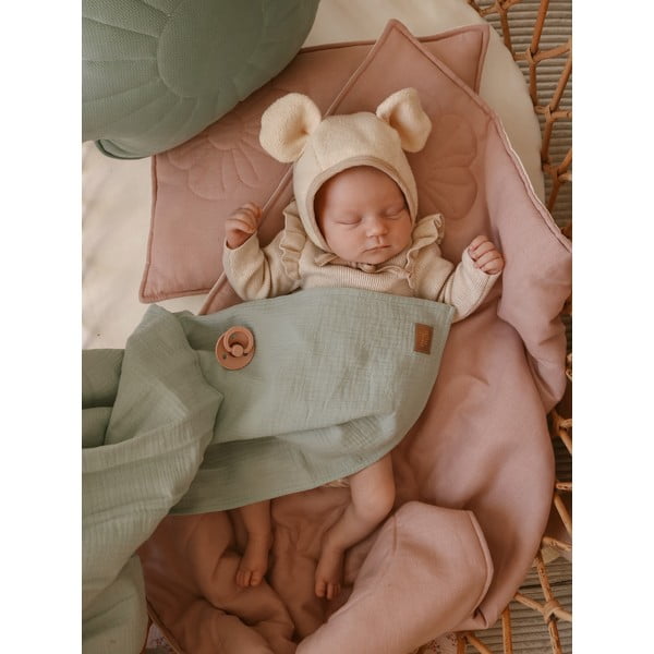 Zielony muślinowy kocyk dziecięcy 100x100 cm Mint – Moi Mili-image-2