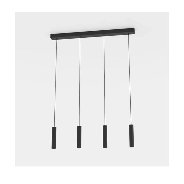 Czarna lampa wisząca LED z metalowym kloszem ALMUDAINA – EGLO