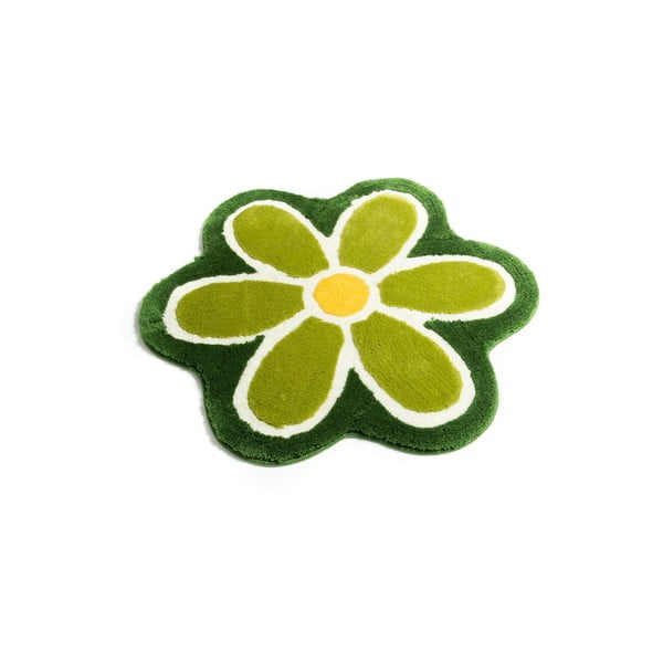 Zielony dywanik łazienkowy ø 90 cm Flower – Foutastic