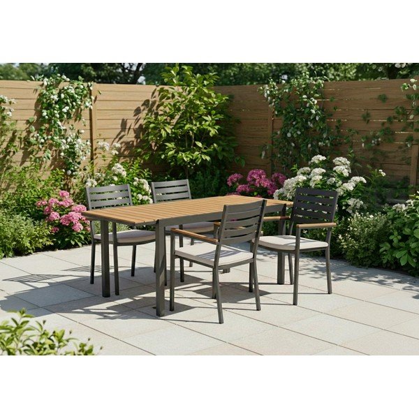 Antracytowe metalowe krzesło ogrodowe Henna – Bizzotto-image-1