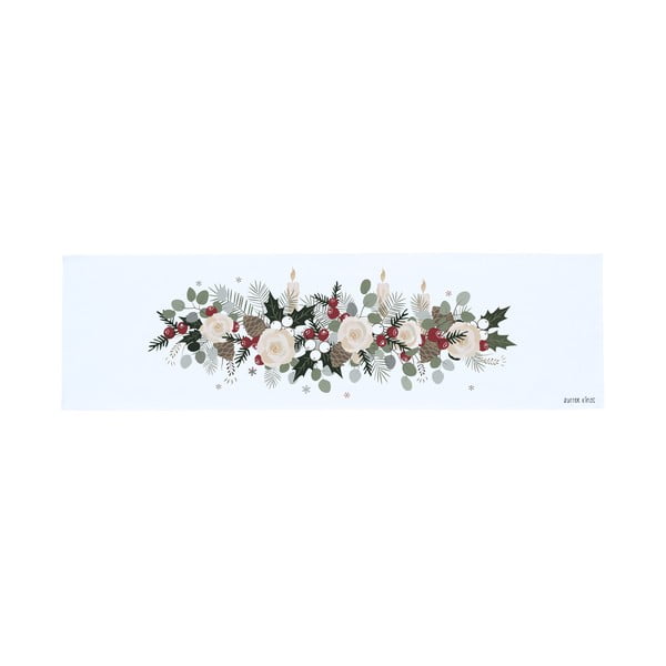 Bawełniany bieżnik ze świątecznym motywem 40x140 cm Fir Branches – Butter Kings