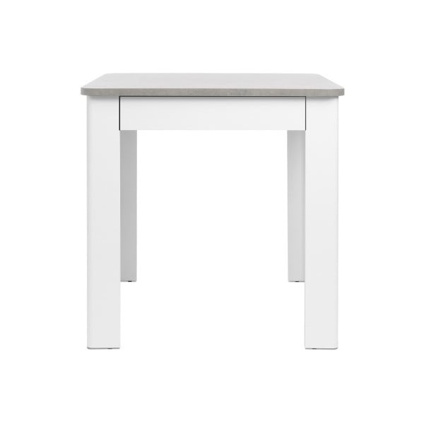 Biały stół z blatem w kolorze betonu Intertrade Oslo, 80x80 cm