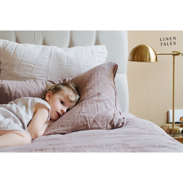 Różowobrązowe lniane prześcieradło 180x260 cm Ashes of Roses – Linen Tales-image-4