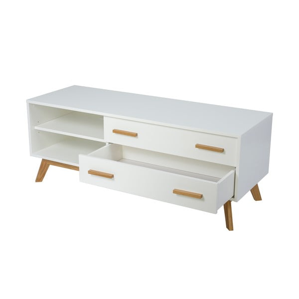 Biała szafka pod TV 130x50 cm Kensal – Woodman-image-2