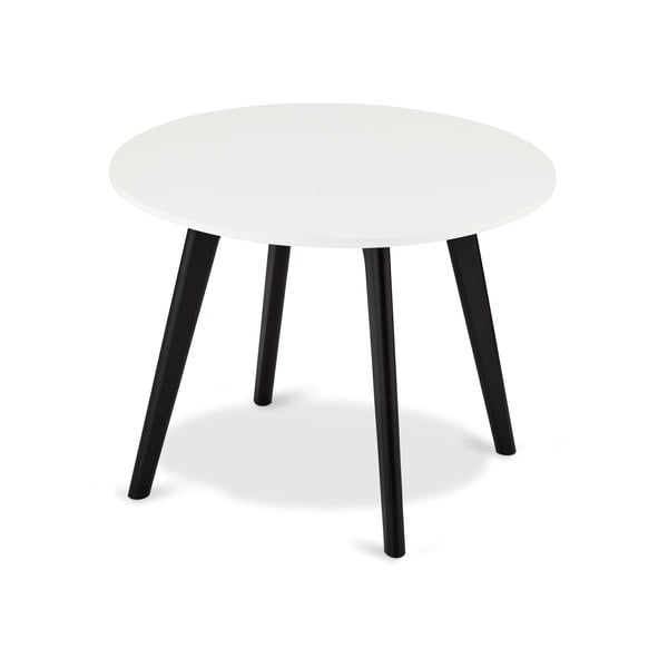 Czarno-biały stolik drewniany Furnhouse Life, Ø 60 cm