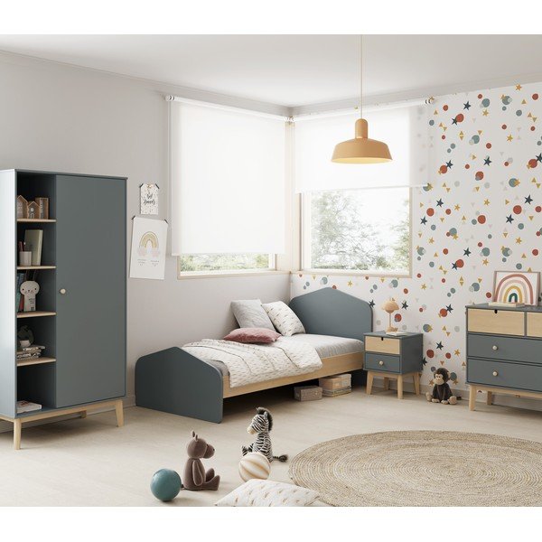 Szarozielona dziecięca szafka nocna Estefania – Marckeric-image-1