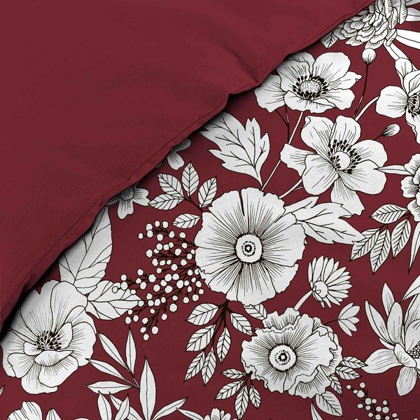 Czerwono-biała bawełniana pościel dwuosobowa 240x220 cm Milady – douceur d'intérieur-image-3