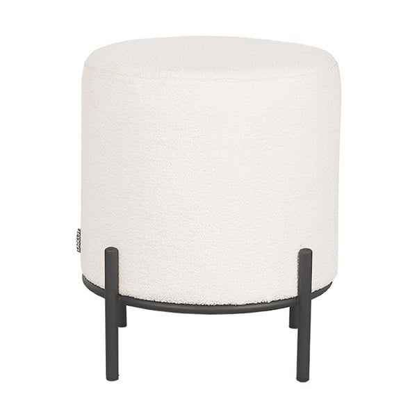 Biały puf z materiału bouclé Troy – LABEL51-image-2