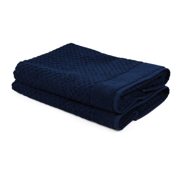 Zestaw 2 ciemnoniebieskich ręczników ze 100% bawełny Mosley, 50x80 cm