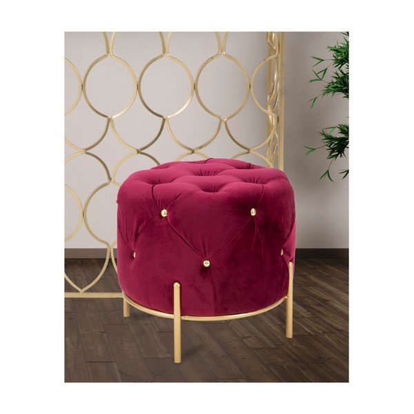 Bordowy stołek Mauro Ferretti Glam, ø 45 cm-image-1