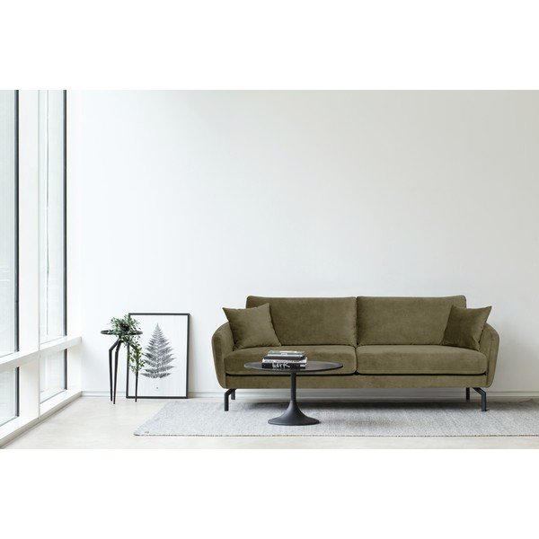 Zielona sofa z aksamitnym obiciem Scandic Magic, szer. 230 cm-image-1