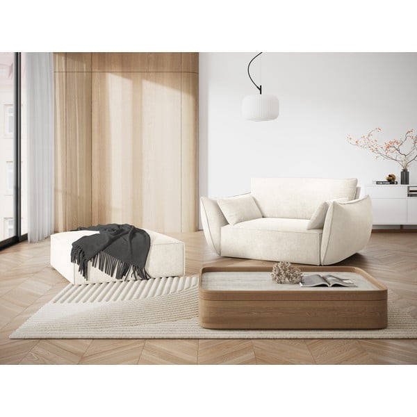 Biały podnóżek z tkaniny szenilowej Vanda – Mazzini Sofas-image-1