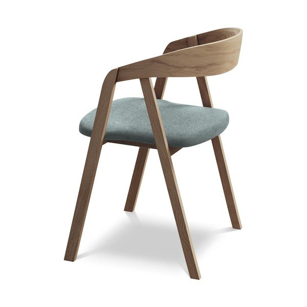 Niebieski fotel jadalniany z litego drewna Erika – Makamii-image-3