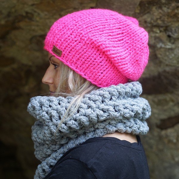 Czapka pleciona DOKE Pink Beanie-image-3