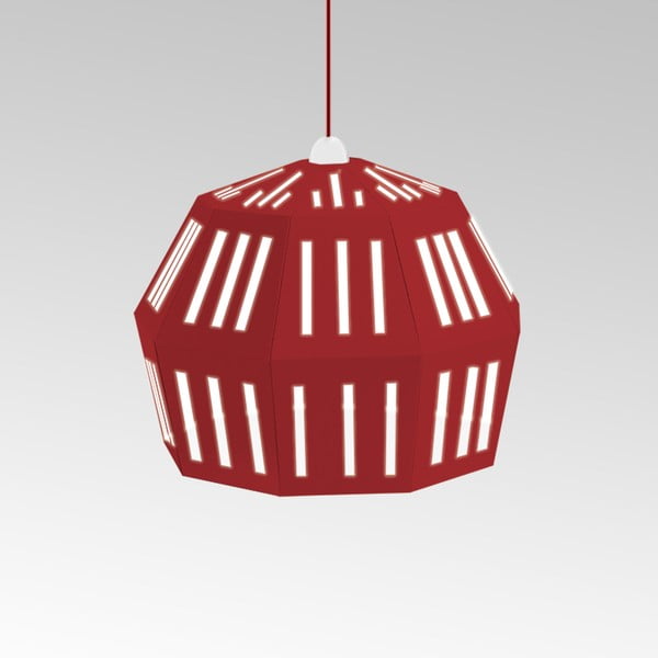 Kartonowa lampa Uno Fantasia C Red, z czerwonym kablem