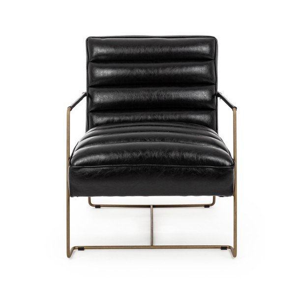 Czarny fotel z imitacji skóry Brianna – Bizzotto-image-2