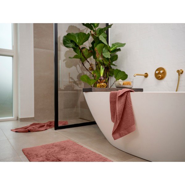 Bawełniany ręcznik frotte w kolorze terakoty 50x70 cm Classic – Zone-image-1