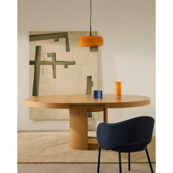 Okrągły rozkładany stół z dodatkowym blatem w dekorze dębu ø 150 cm Artis – Kave Home-image-2