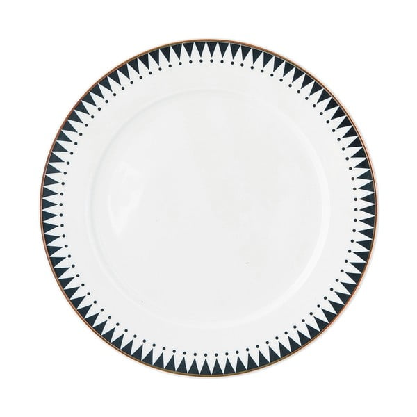Talerz ceramiczny z czarnobiałym brzegiem Miss Étoile Stripes, ø 22,5 cm