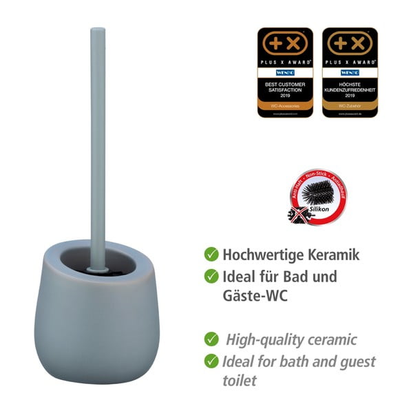 Szara ceramiczna szczotka do WC Wenko Badi-image-4