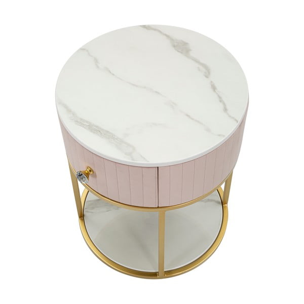 Szafka nocna w jasnoróżowo-złotym kolorze Montpellier – Mauro Ferretti-image-3