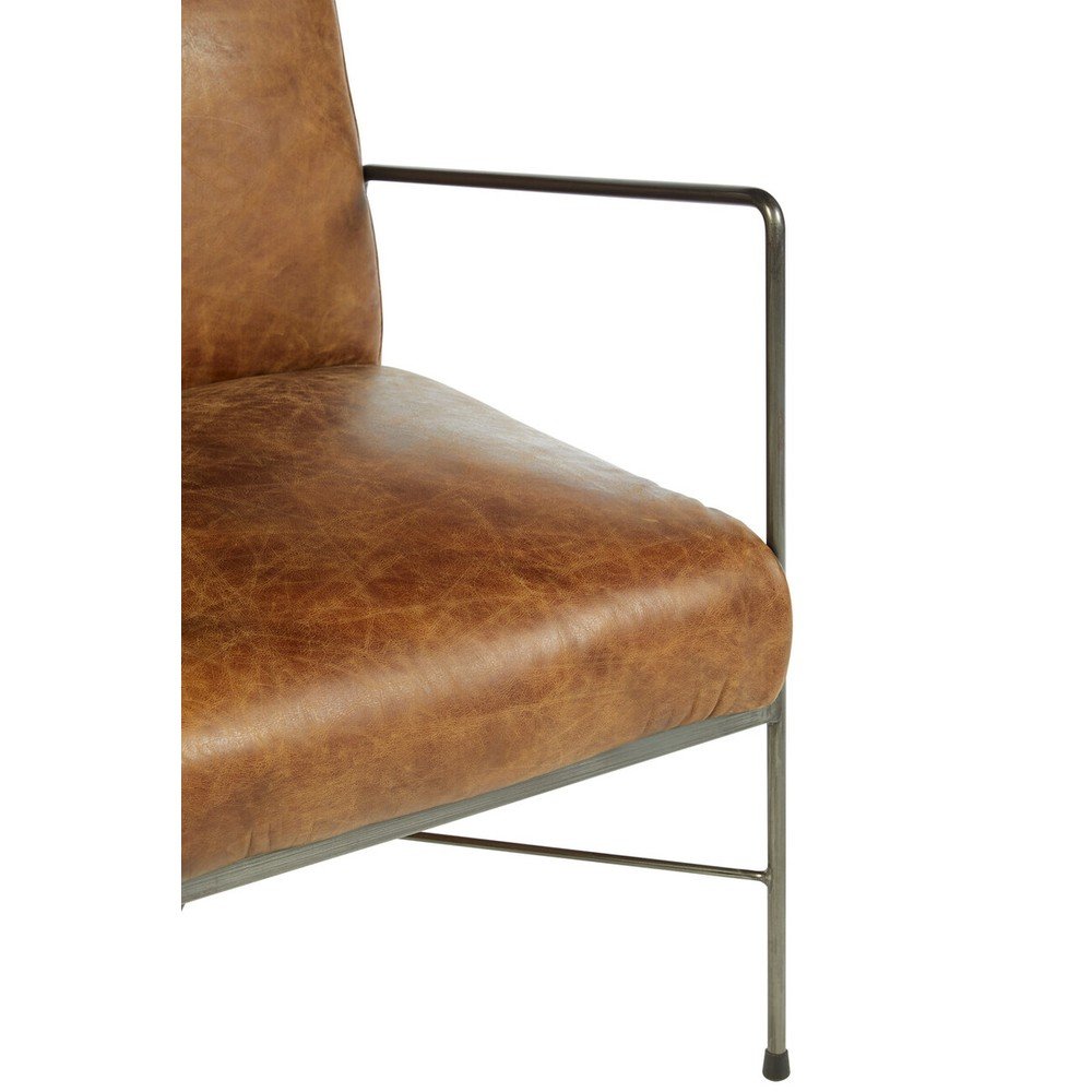 Brązowy skórzany fotel Hoxton – Premier Housewares (zdjęcie 7)