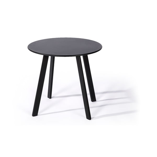 Czarny stół ogrodowy Le Bonom Full Steel, ø 50 cm