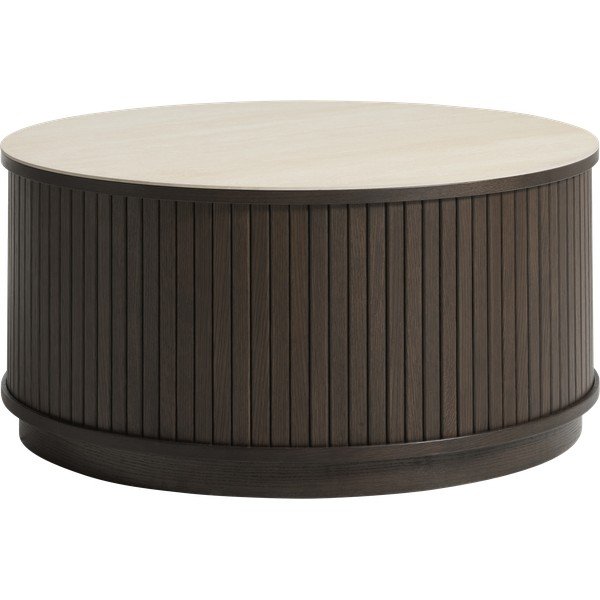 Okrągły stolik z ceramicznym blatem w ciemnym naturalnym kolorze ø 85 cm Enna – Unique Furniture-image-4