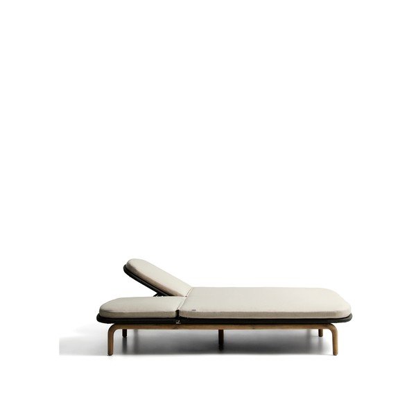 Ciemnoszary dwuosobowy drewniany regulowany leżak ogrodowy Alipa – Kave Home-image-3