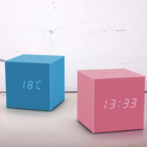 Różowy budzik LED Gingko Gravitry Cube-image-1