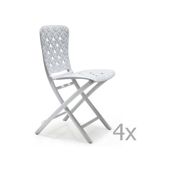Zestaw 4 białych krzeseł ogrodowych Nardi Zac Classic Spring