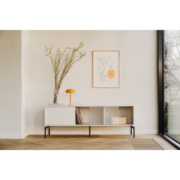 Szarobeżowa szafka pod TV 160x60x42 cm Met – noo.ma-image-1