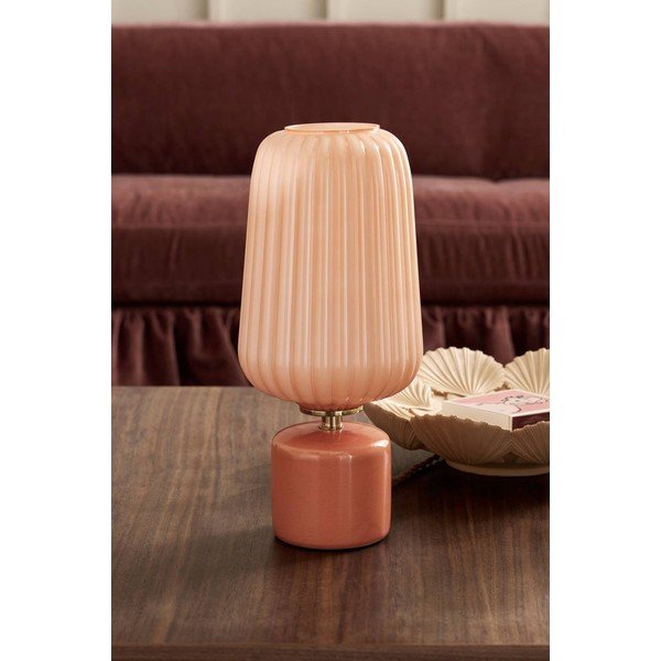 Łososiowa szklana lampa stołowa (wysokość 40 cm) Daria – Ellos Home-image-2