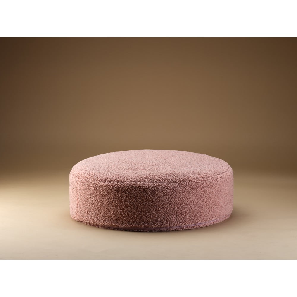 Różowy dziecięcy worek do siedzenia z materiału bouclé Round – Wigiwama (zdjęcie 11)