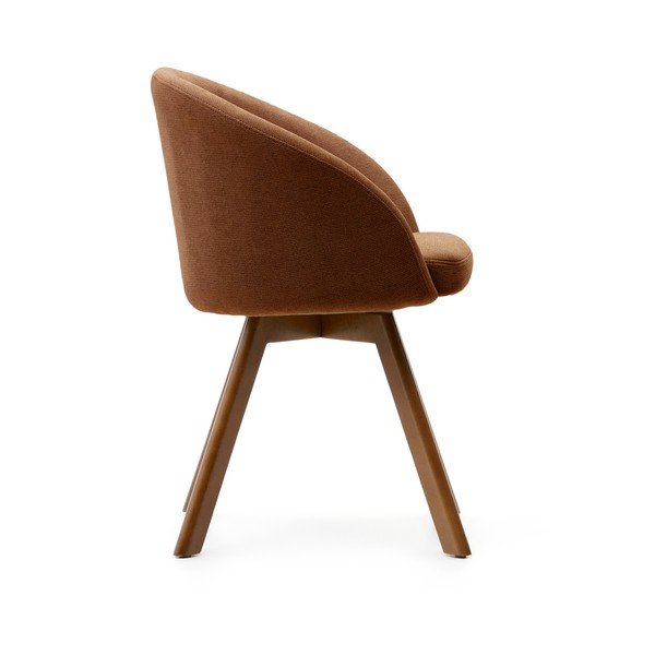 Brązowy tapicerowany fotel jadalniany Marvin – Kave Home-image-4