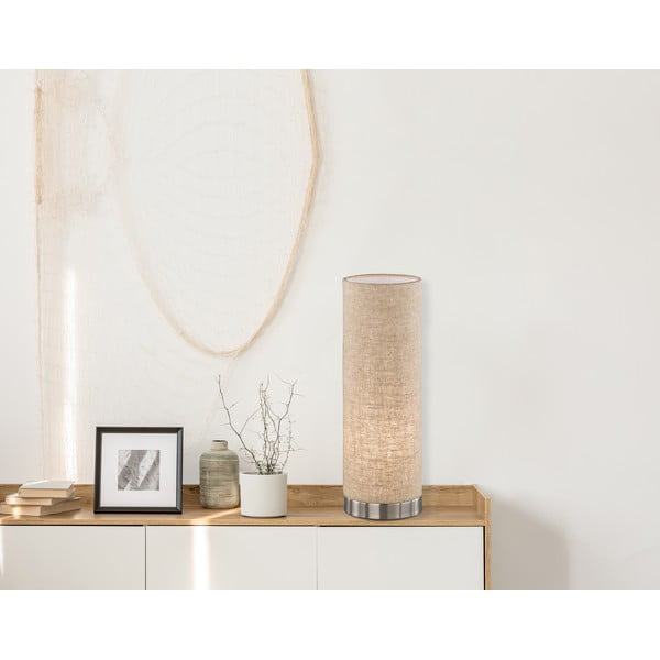 Beżowa lampa stołowa z tekstylnym kloszem (wysokość 35 cm) Thor – Fischer & Honsel-image-2