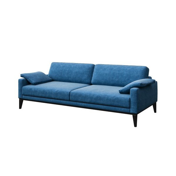 Niebieska sofa 3-osobowa z drewnianymi nogami MESONICA Musso Regular-image-1