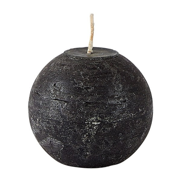 Czarna świeczka KJ Collection Ball, ⌀ 8x7,5 cm