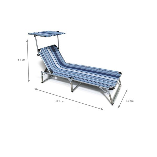 Niebieski składany leżak ogrodowy Crido Consulting Sunbed-image-1