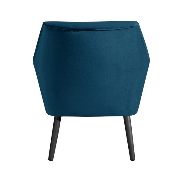 Niebieski aksamitny fotel z czarnymi nogami Max Winzer Alegro-image-4