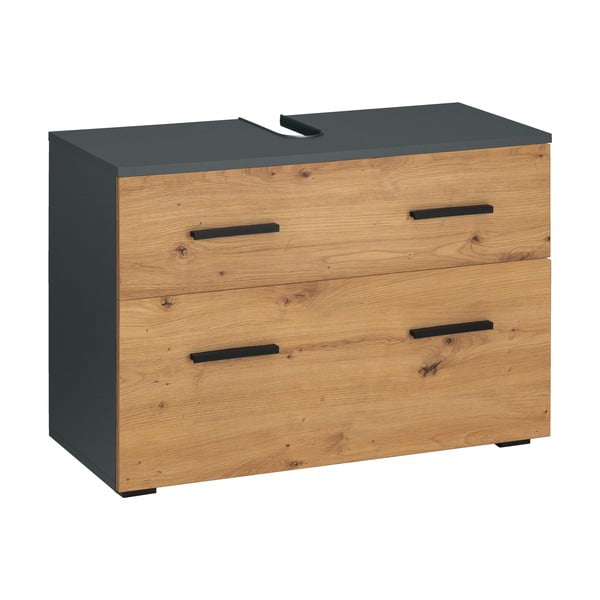 Szafka pod umywalkę w dekorze dębu 55x35 cm Malika – Støraa-image-1