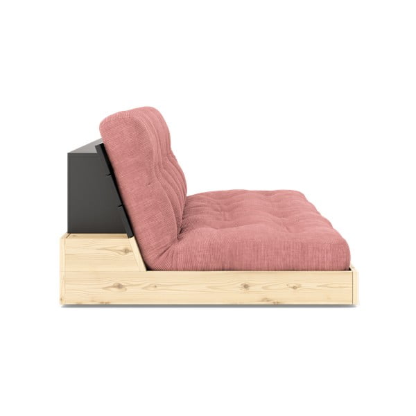 Różowa sztruksowa rozkładana sofa 196 cm Base – Karup Design-image-3