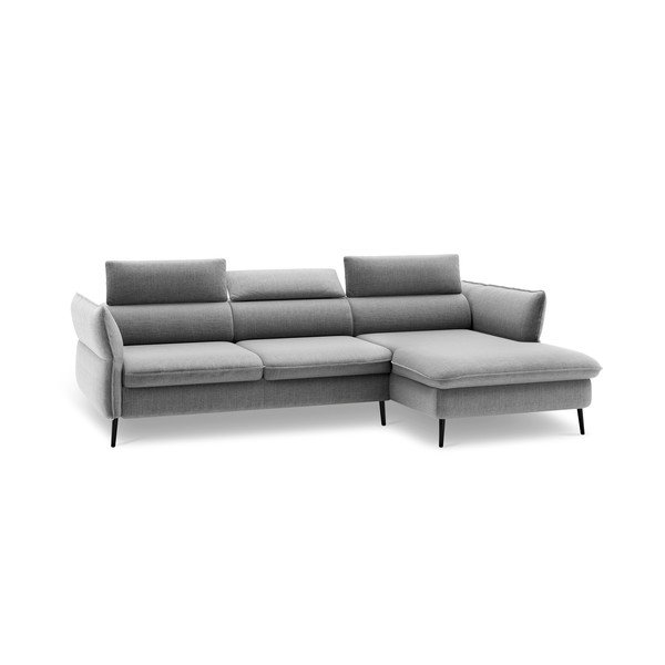 Jasnoszara 5-osobowa sofa rozkładana ze schowkiem Milo Casa Dario, prawy róg-image-3