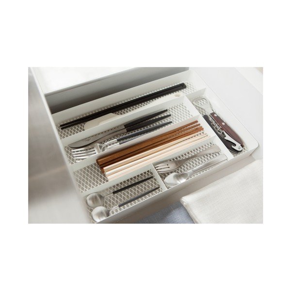 Biały wkład na sztućce do szuflady YAMAZAKI Tower Cutlery-image-2