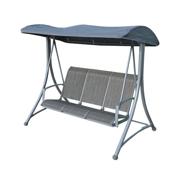 Szara metalowa huśtawka ogrodowa Hollywood – Rojaplast-image-1