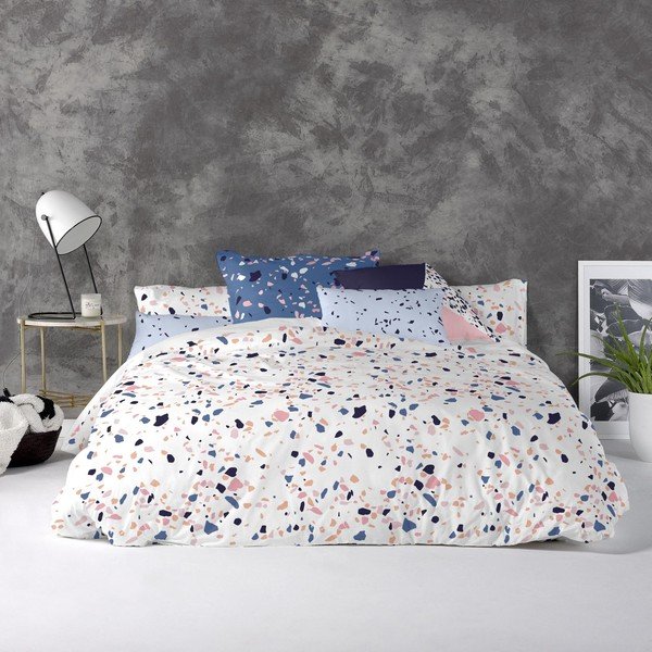 Bawełniana poszwa na kołdrę Blanc Terrazzo, 140x200 cm-image-1